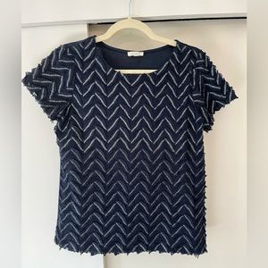 Anthropologie Weston Navy Blue Blouse